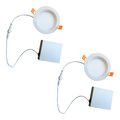 Bulbrite 4" Canless 4000K, 65w Equivalent, New Construction Integrated LED Recessed Light Kit Metal JBOX, 2PK 861668